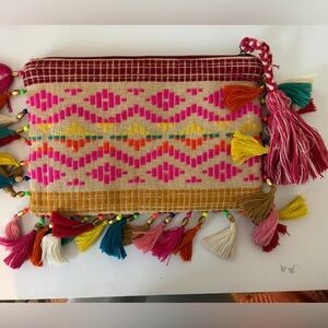 Big Buddha Woven Pink Accent Pouch/Purse